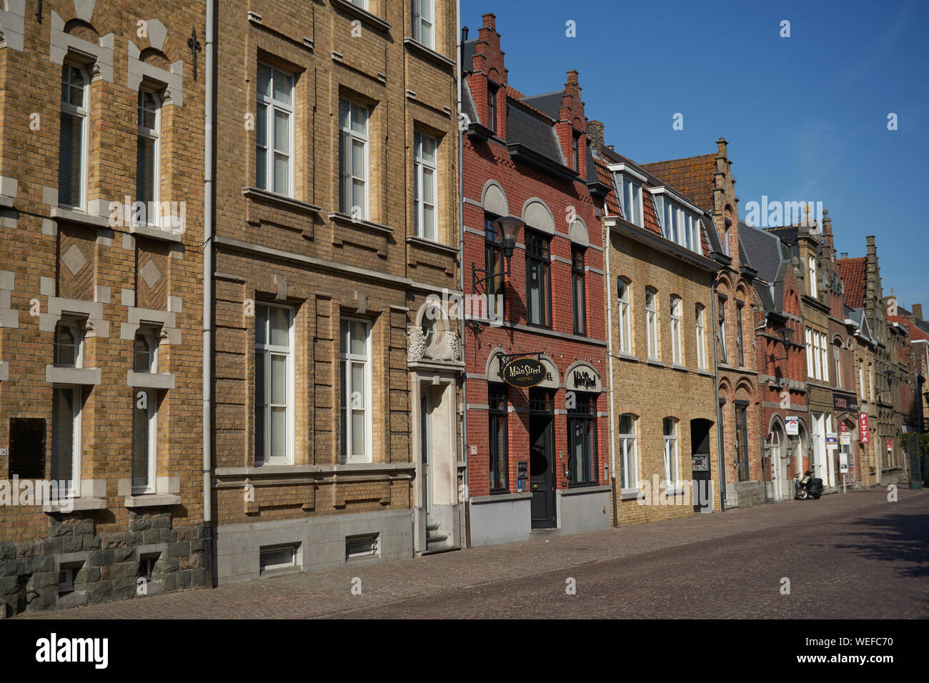 Residential street in Ypres, Belgium Stock Photo Alamy