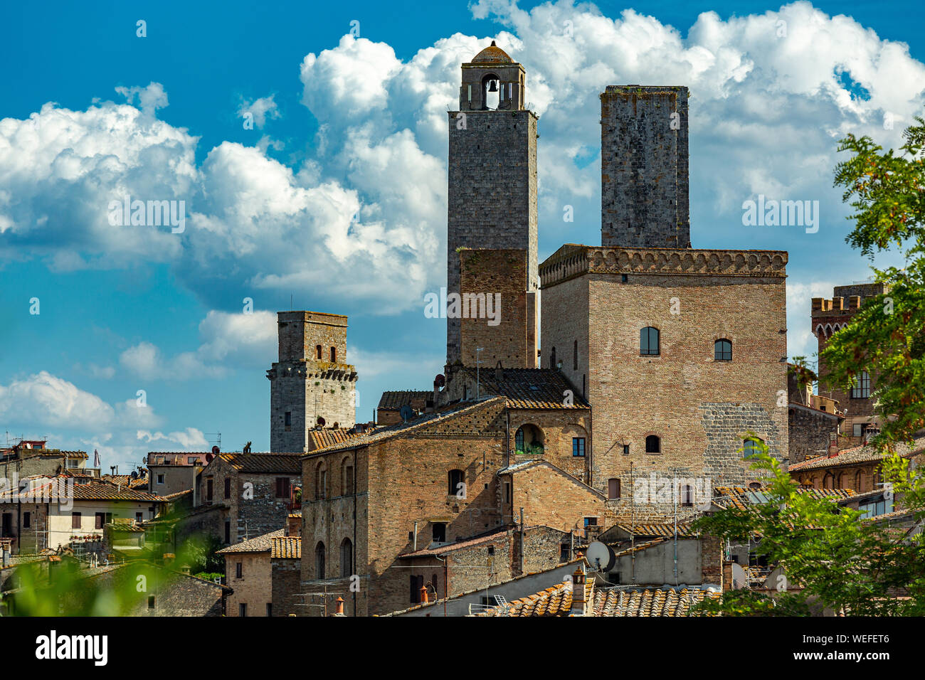 landscape of the medieval town of San Gimignano. San Gimignano