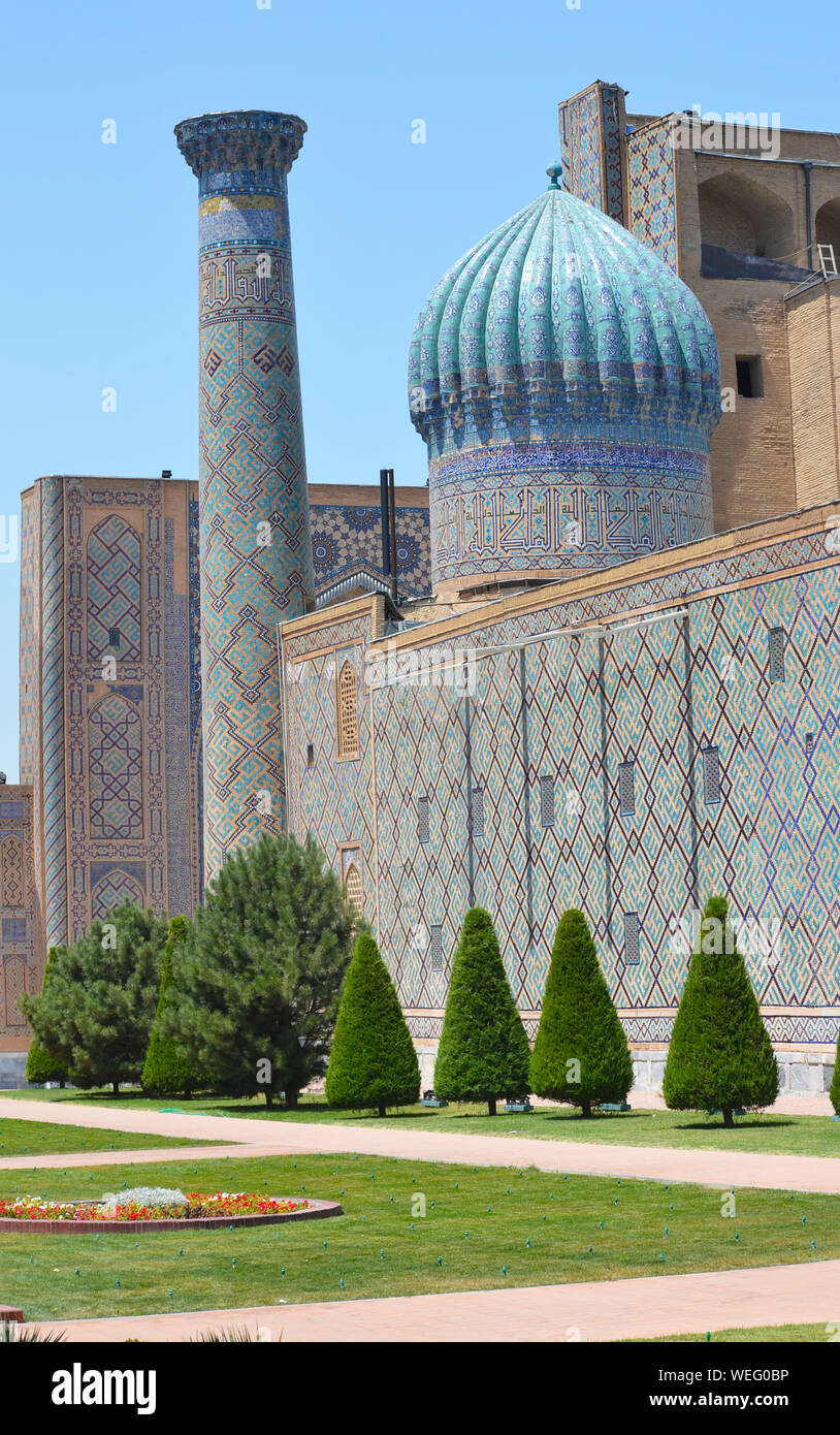 The Registan complex in Samarkand, Uzbekistan, an impressive example of classic Islamic architecture Stock Photo