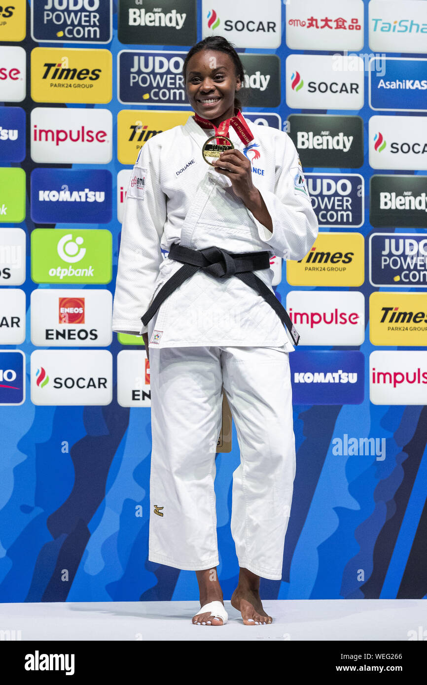 Tokyo Japan 30th Aug 2019 Gold Medalist Madeleine Malonga Of France Poses For The Cameras During The Award Ceremony Of The Women S 78kg Category At World Judo Championships Tokyo 2019 In The