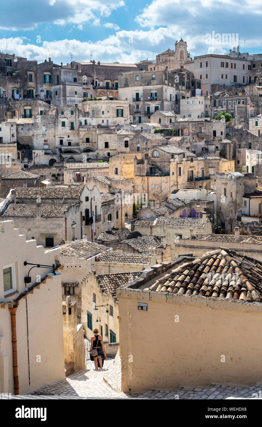 Looking over the town of Matera  Basilicata, Southern Italy Stock Photo