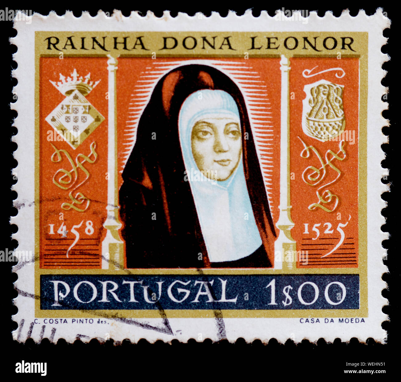 Portugal Postage Stamp - Queen Leonor (1458-1525 Stock Photo - Alamy