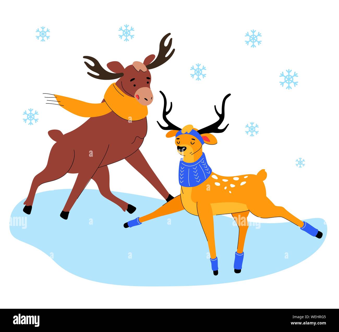 Male elk with female Stock Vector Images - Alamy