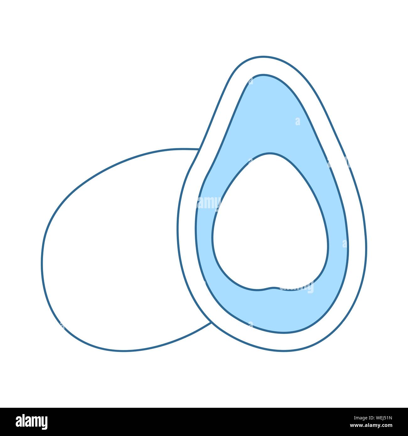 Avocado Icon. Thin Line With Blue Fill Design. Vector Illustration. Stock Vector