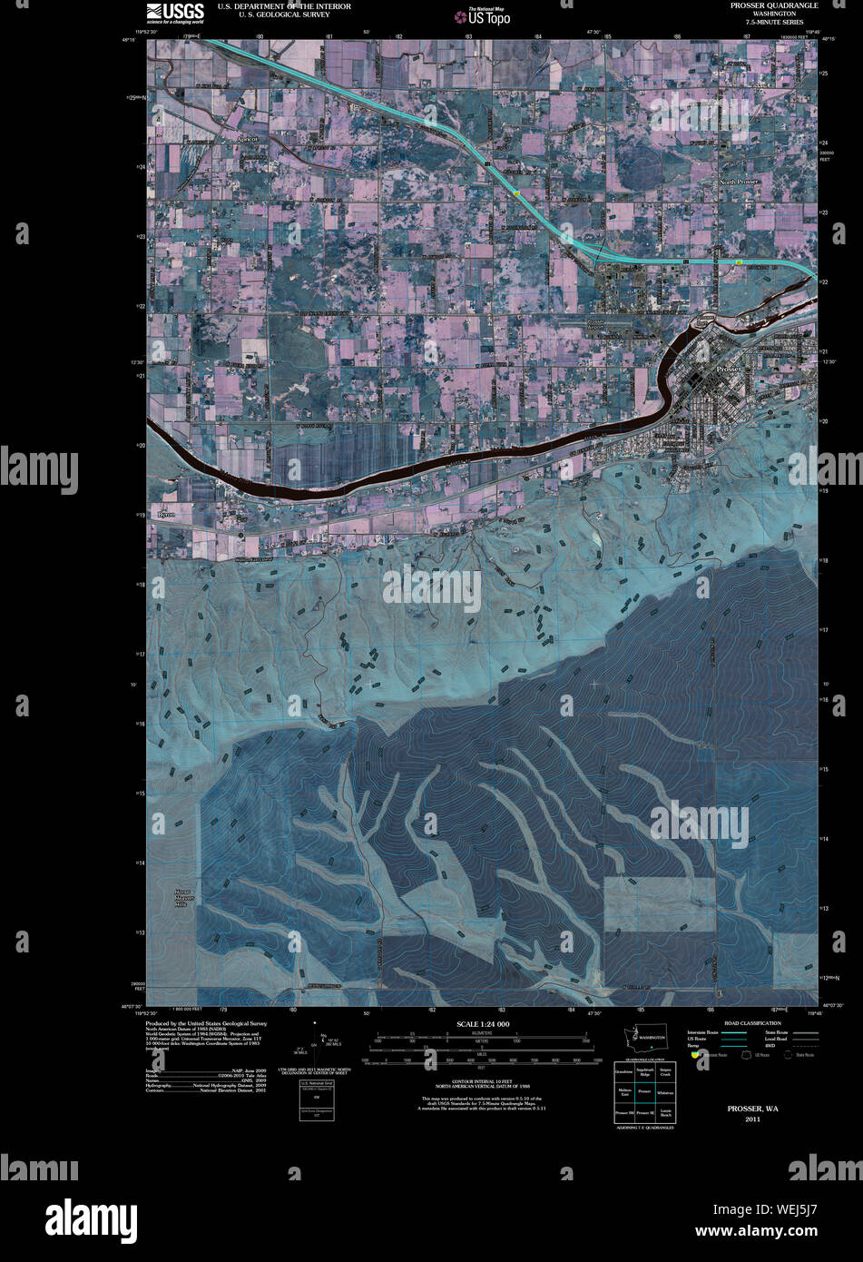 Map Of Prosser Washington High Resolution Stock Photography and Images