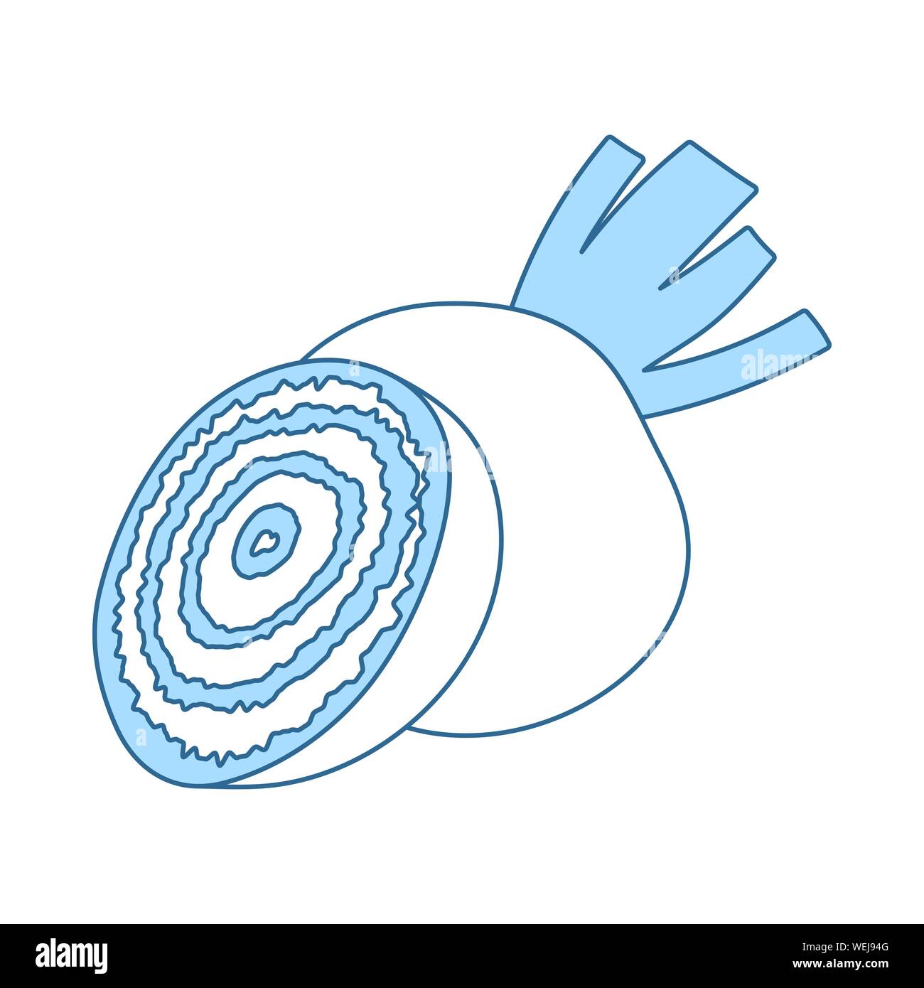 Beetroot Icon. Thin Line With Blue Fill Design. Vector Illustration. Stock Vector