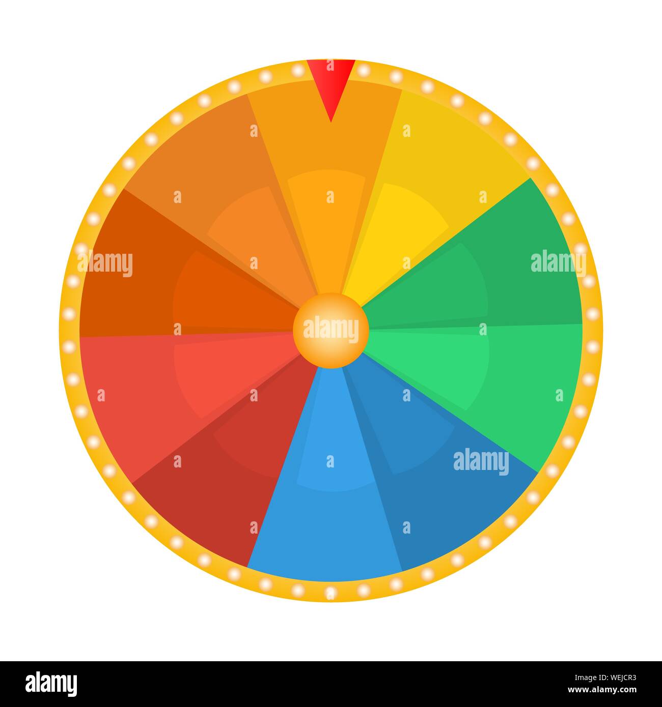 Wheel of fortune for the prize draw on a white background Stock Vector