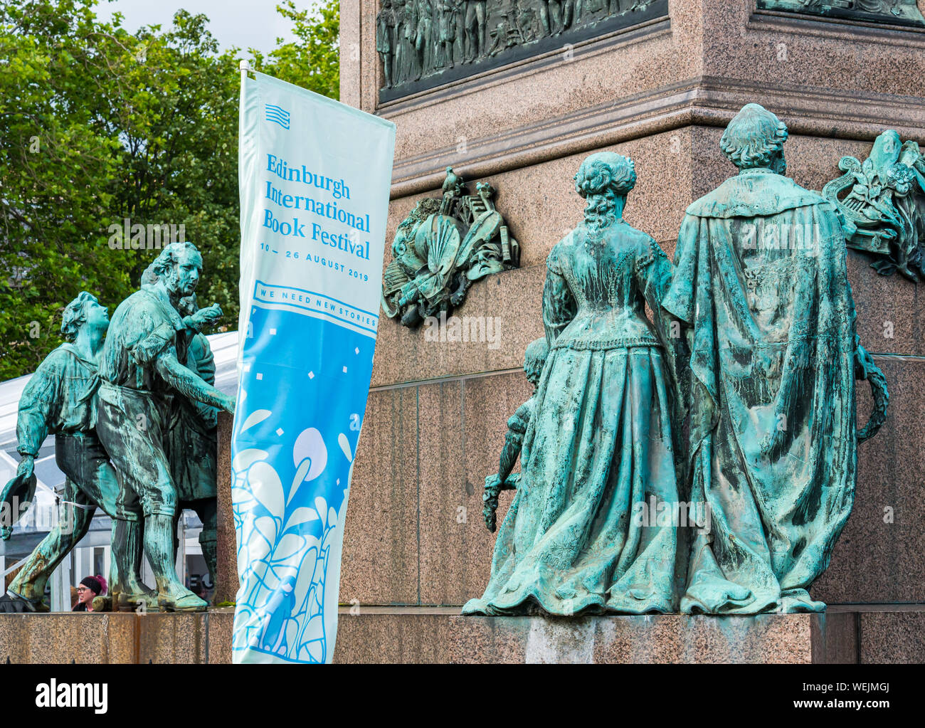 Sir John Steell bronze sculpture during Edinburgh International Book