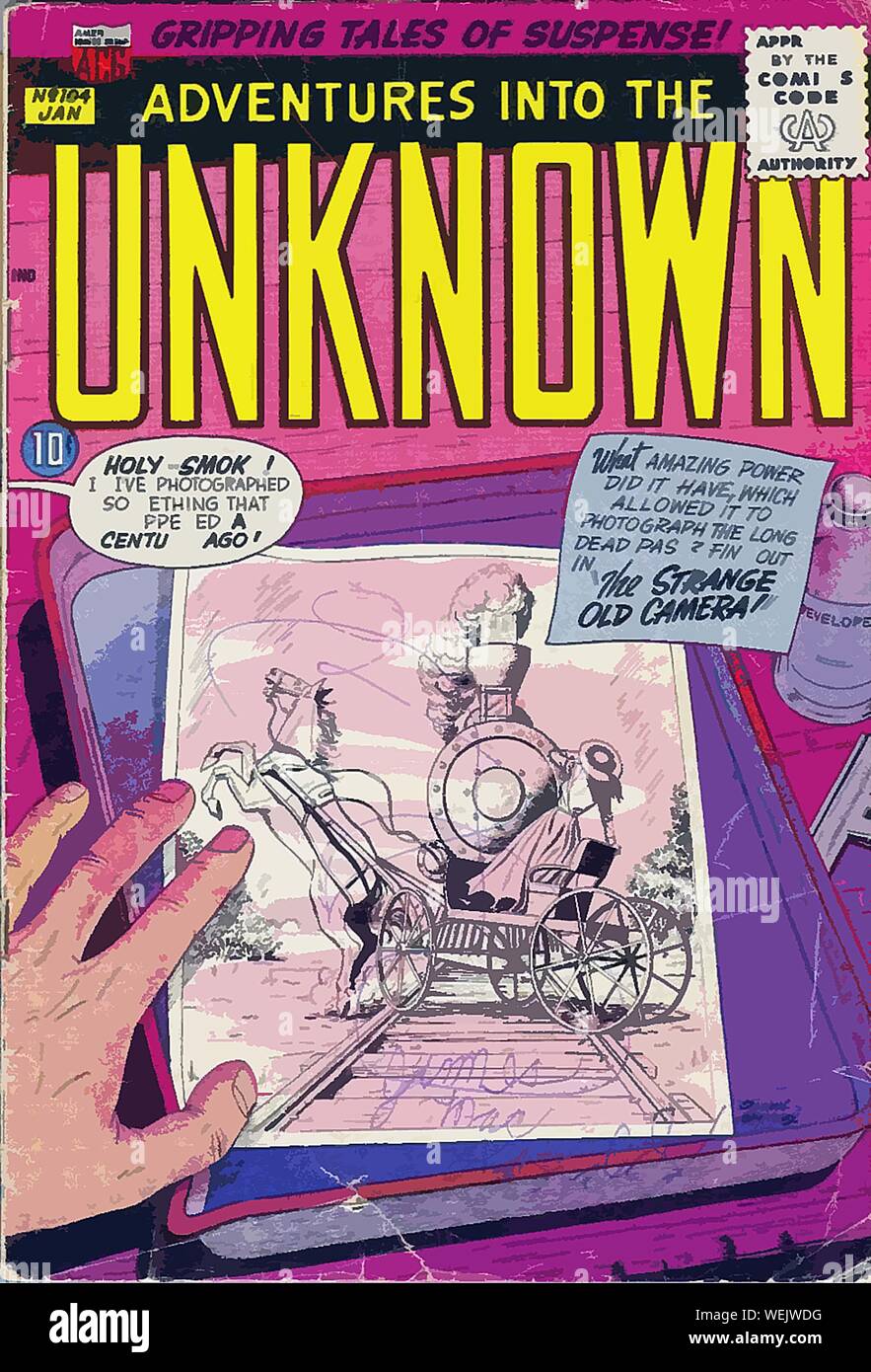 Vintage comic book cover artwork Stock Photo Alamy