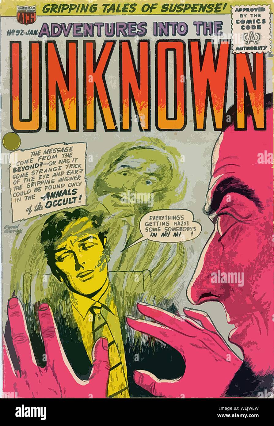 Vintage comic book cover artwork Stock Photo - Alamy