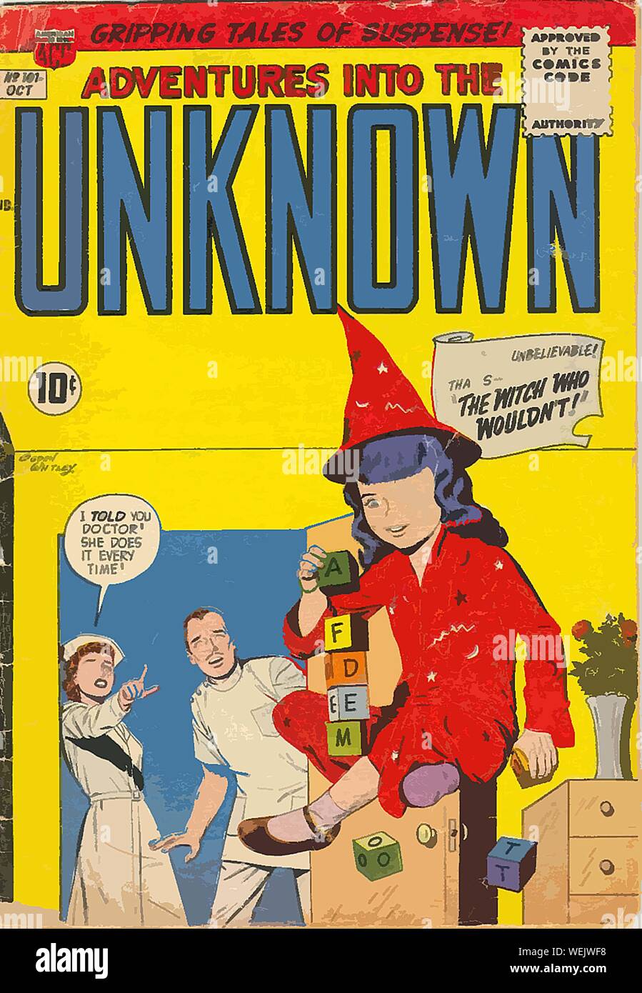 Vintage comic book cover artwork Stock Photo - Alamy