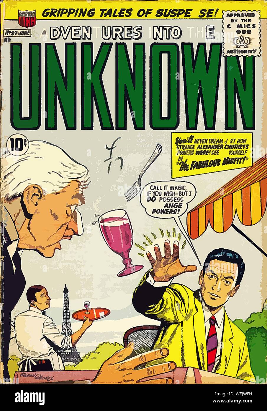 Vintage comic book cover artwork Stock Photo - Alamy