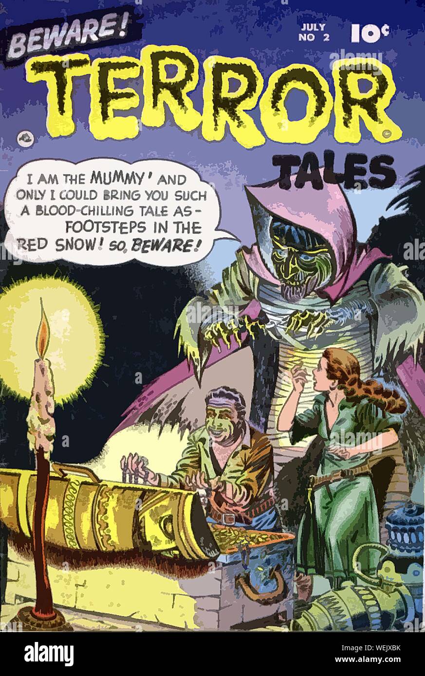 Vintage comic book cover artwork Stock Photo