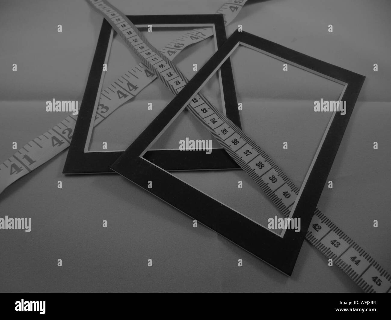 Measuring tape Black and White Stock Photos & Images Alamy