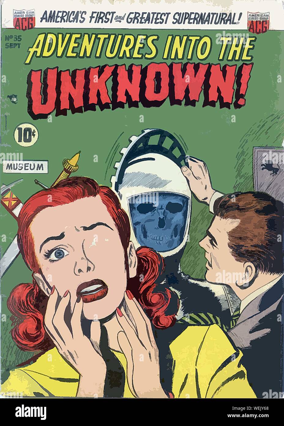 Vintage comic book cover artwork Stock Photo - Alamy