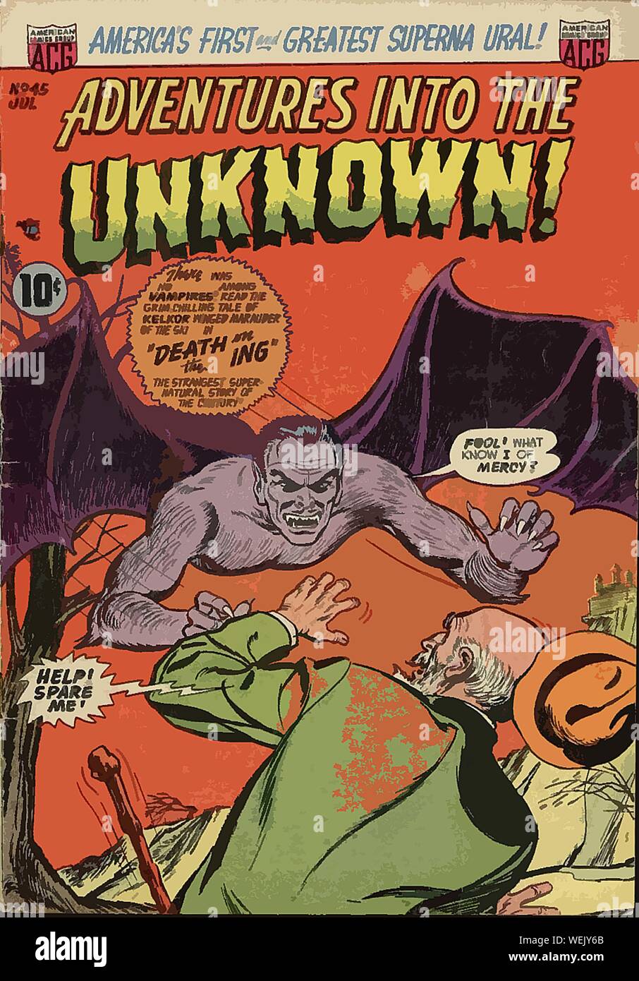 Vintage comic book cover artwork Stock Photo - Alamy