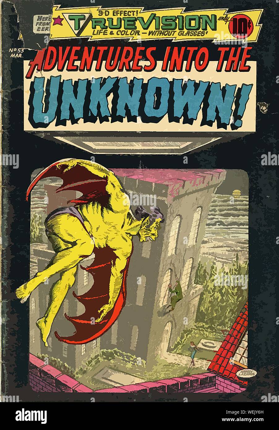 Vintage comic book cover artwork Stock Photo