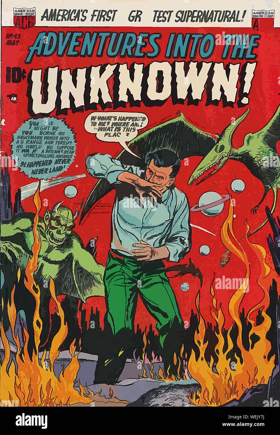 Vintage comic book cover artwork Stock Photo - Alamy