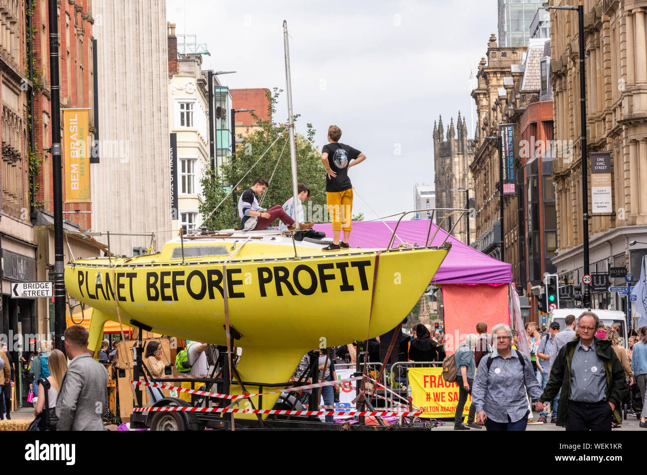Environment Protest Manchester Climate protest group Extinction Rebellion holds protest blocking one ...