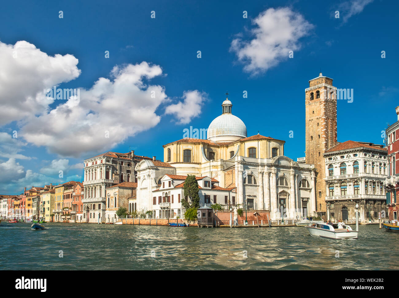 Venice Grand Canal with colorful facades of old medieval houses , Italy ...