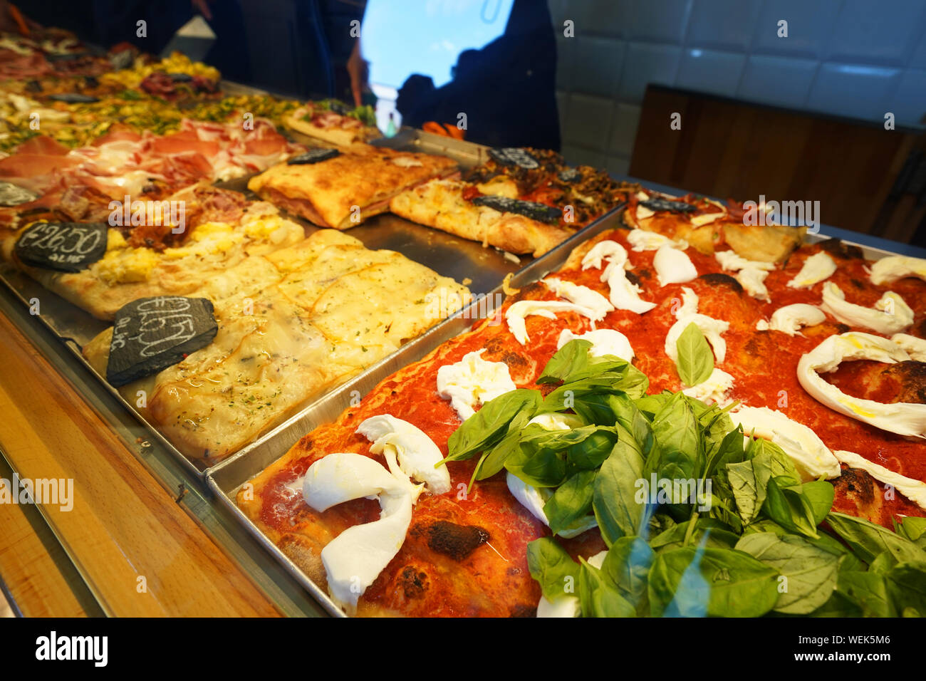 The popular Bonci Pizza on Via Della Meloria, Rome, Italy Stock Photo Alamy