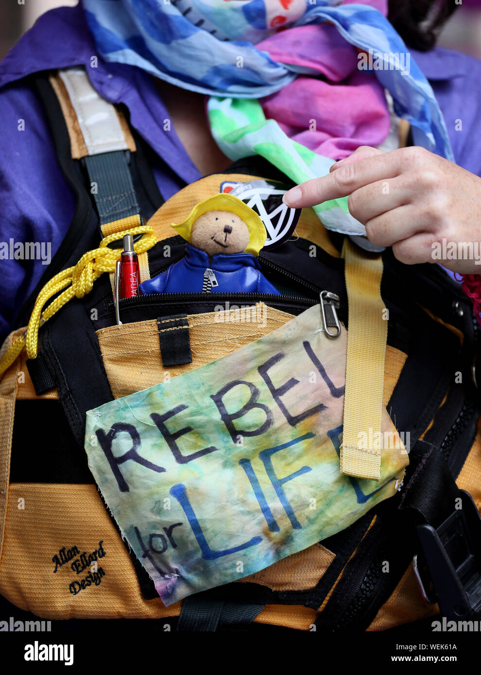 Manchester, UK. 30th August, 2019. Climate change protesters have occupied Deansgate, a major road through the city. The Northern rebellion gathering has been facilitated by Greater Manchester Police and will last until Monday. The extinction rebellion protesters are raising awareness of the damage been caused to the planet by climate change. Deansgate, Manchester, UK. Credit: Barbara Cook/Alamy Live News Stock Photo