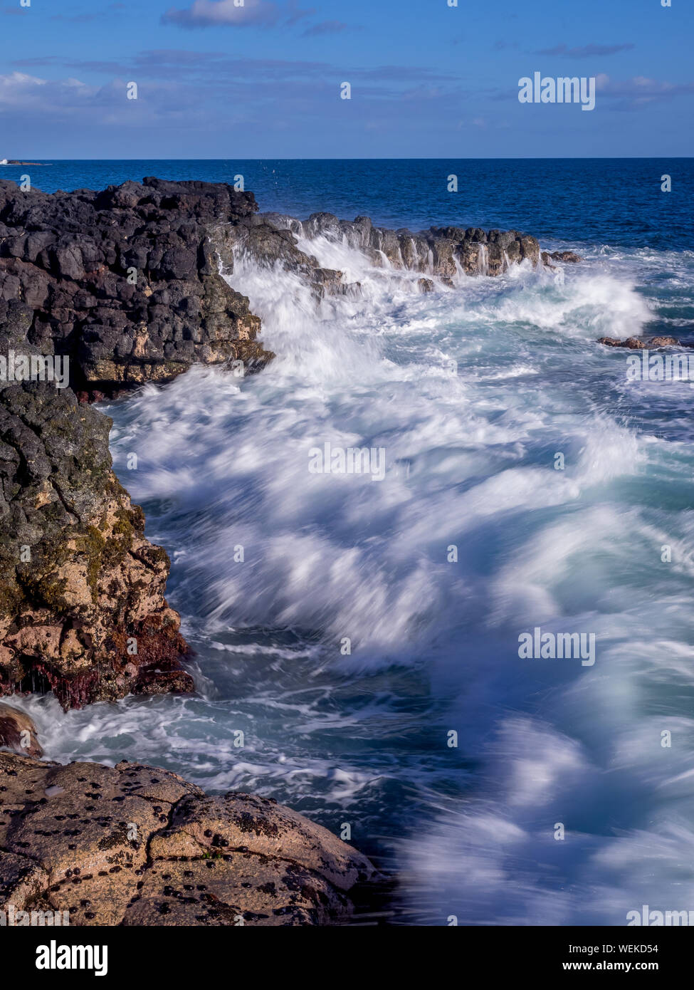 Lava Rock Off Stunning Glass Beach Near Port Allen Town On