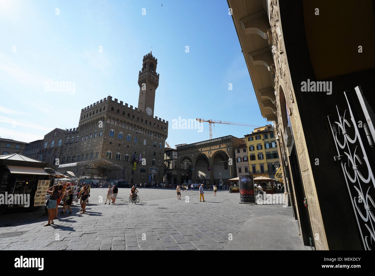 The Palazzo Vecchio (Old Palace) is the town hall of the city of Florence, Italy Stock Photo