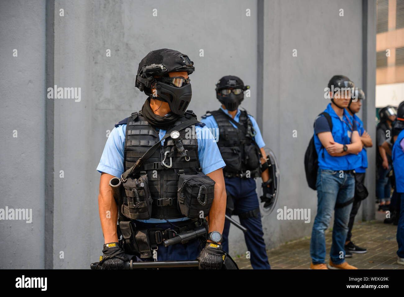 Hong Kong - Aug 24, 2019: Protest in Kwun Tong, Hong Kong against ...