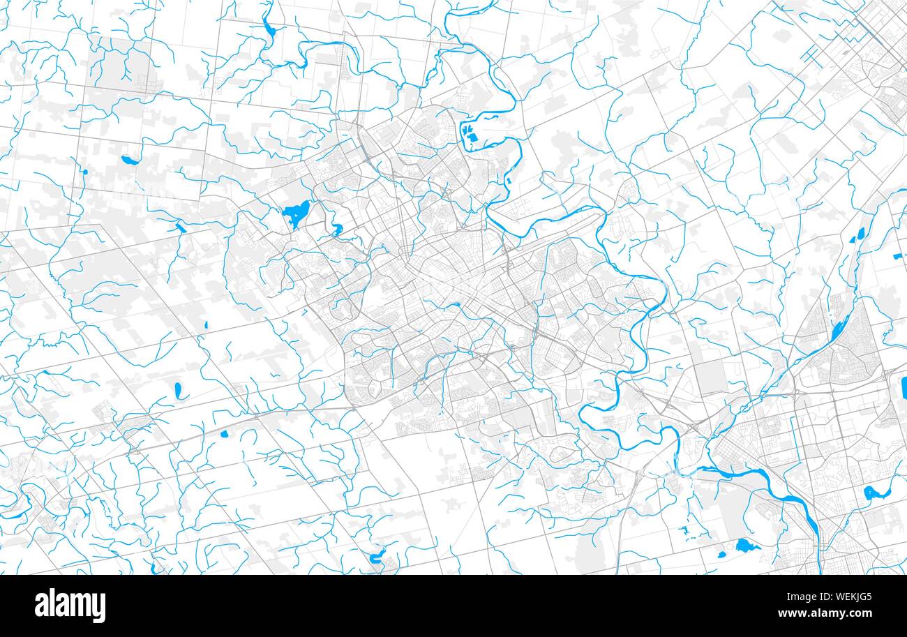 Rich Detailed Vector Area Map Of Kitchener Ontario Canada Map