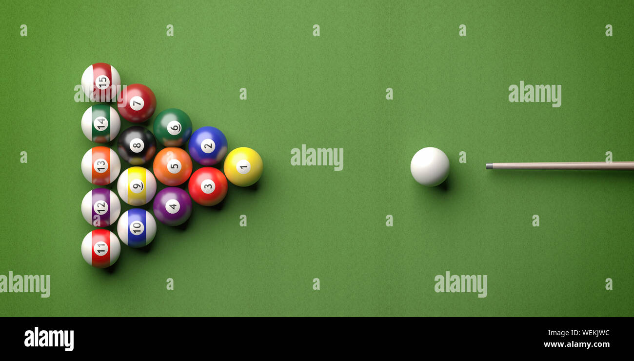 Boules Rouges De Billard Dans La Triangle Photo stock - Image du