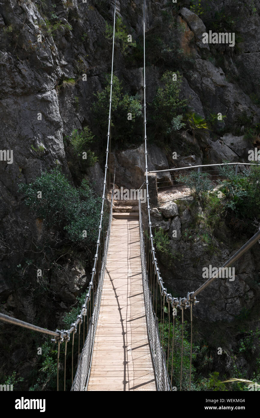 Suspension bridge in Chulilla, Spain Stock Photo - Alamy