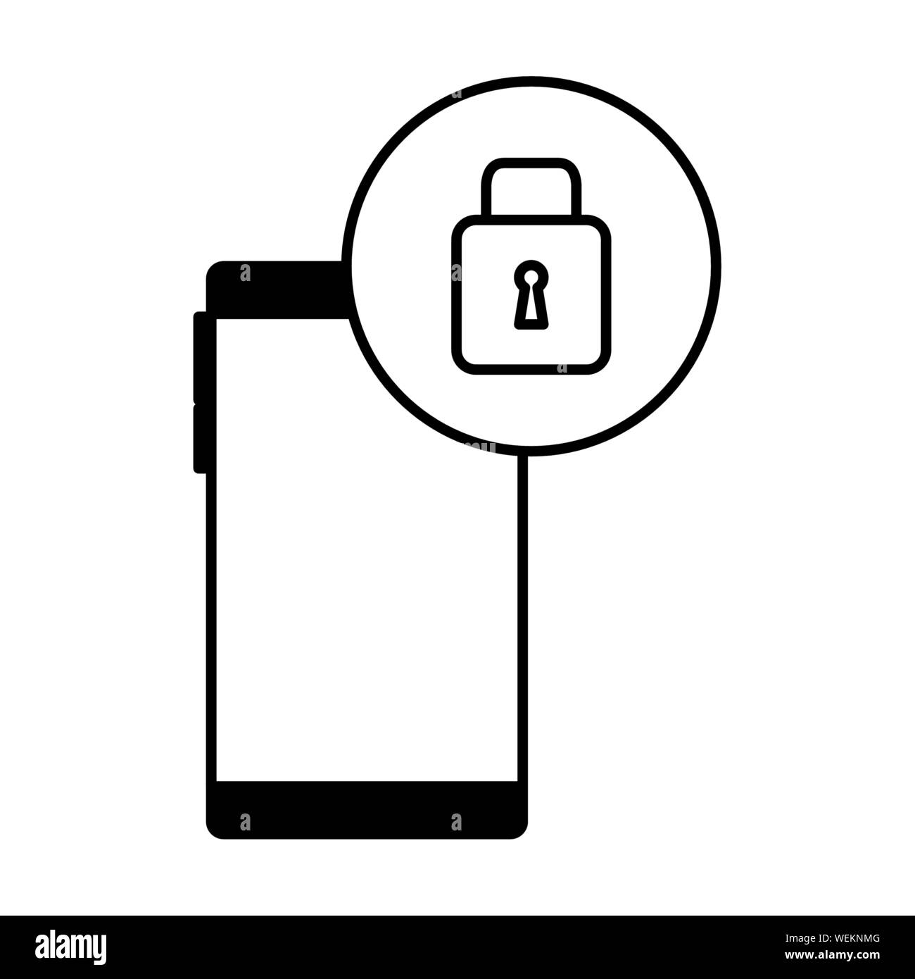 smartphone device with padlock security Stock Vector Image & Art - Alamy