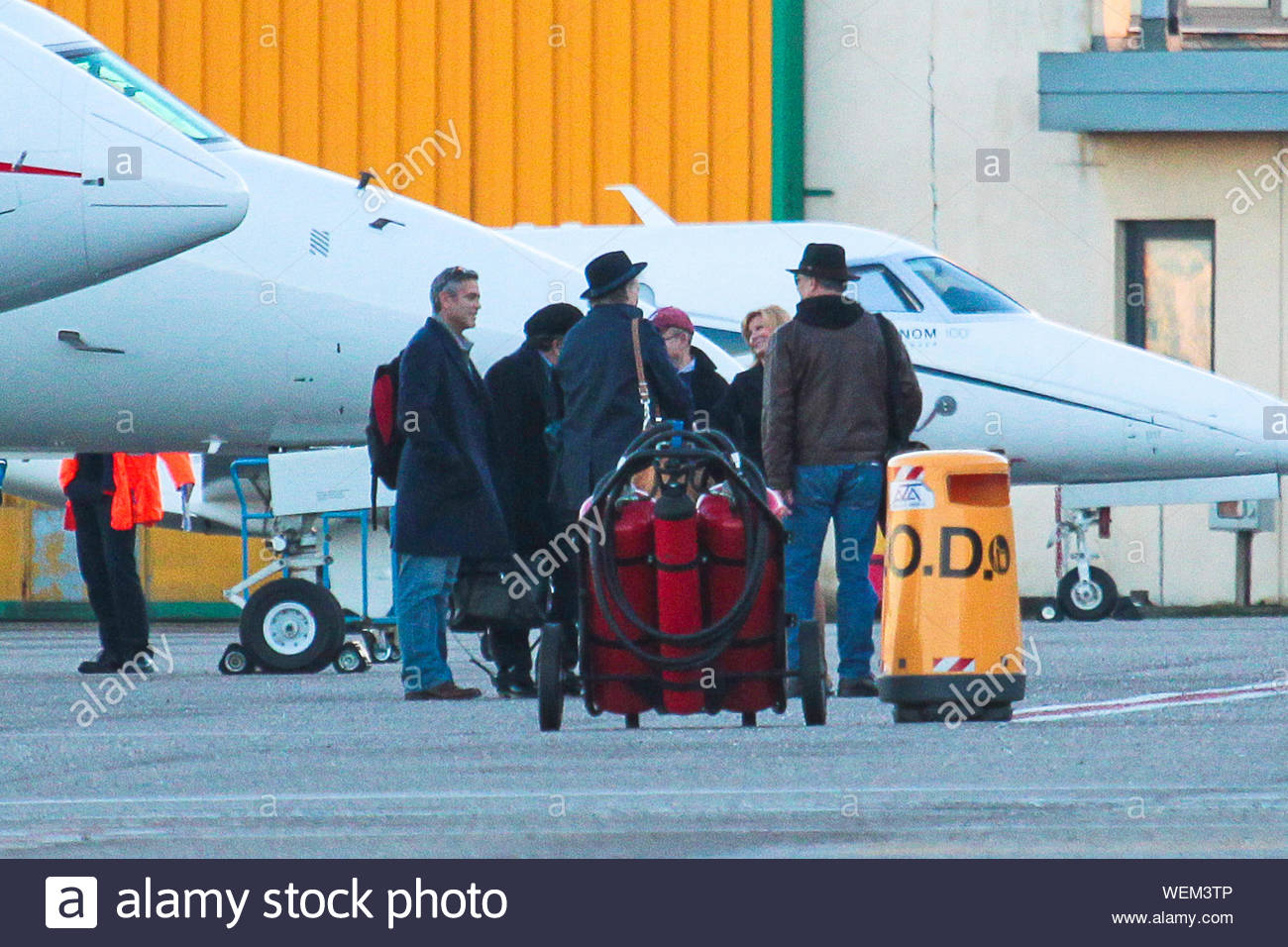 Milan Italy The Monuments Men Co Stars Matt Damon George Clooney Jean Dujardin Bill Murray And