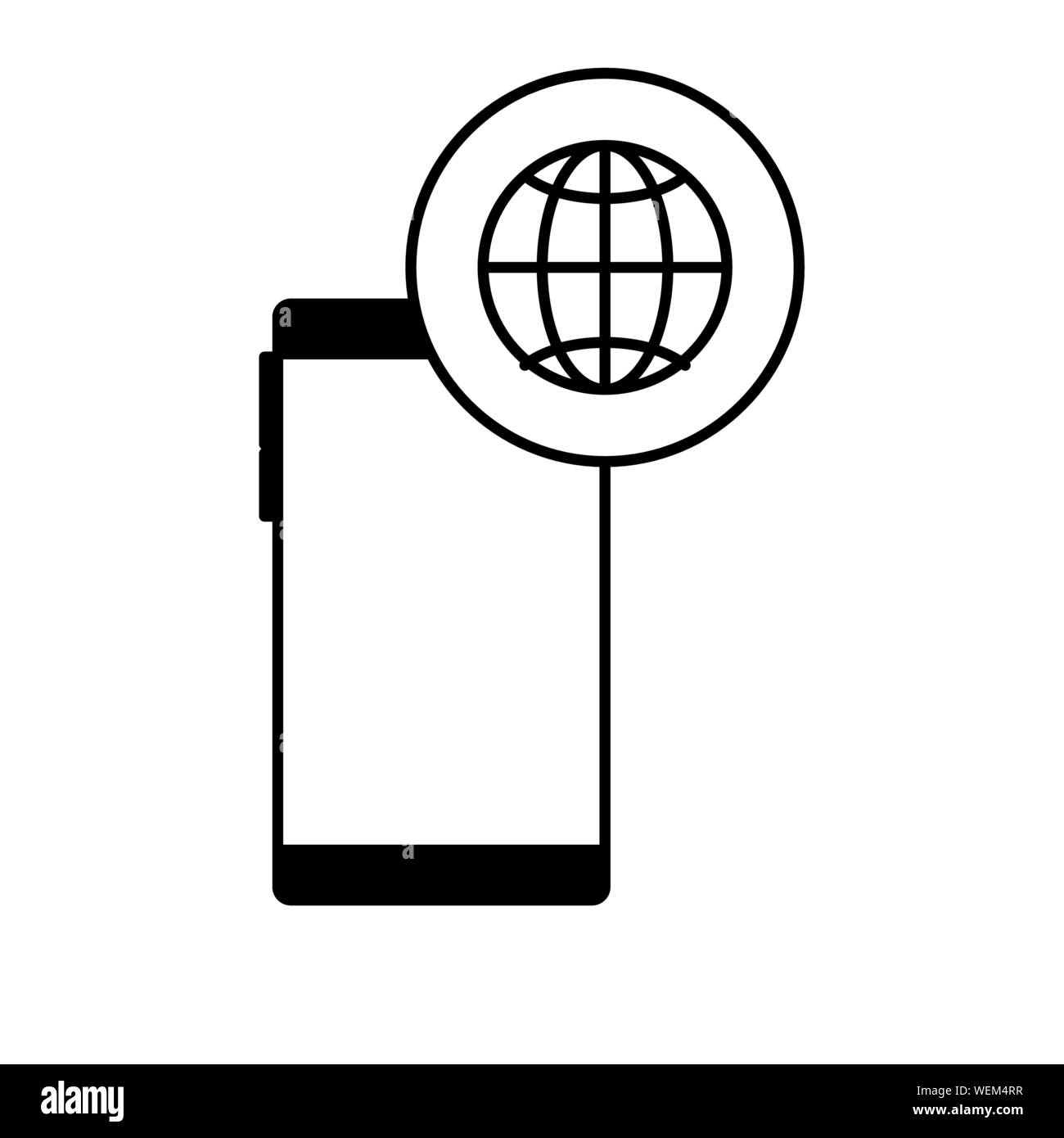 smartphone with sphere browser icons Stock Vector Image & Art - Alamy