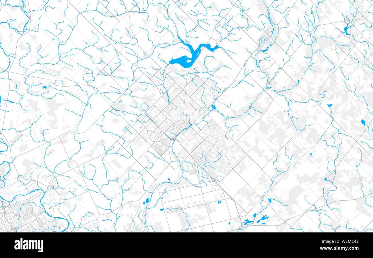 Rich detailed vector area map of Guelph, Ontario, Canada. Map template
