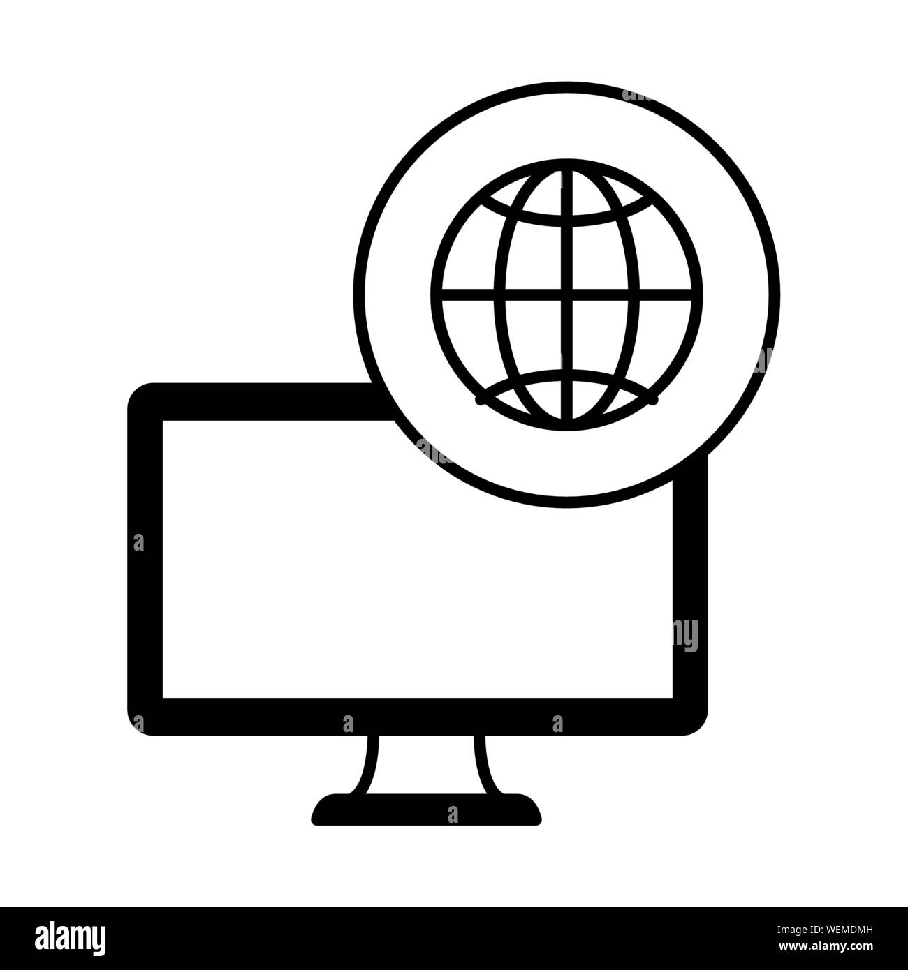 desktop computer device with sphere browser Stock Vector Image & Art ...