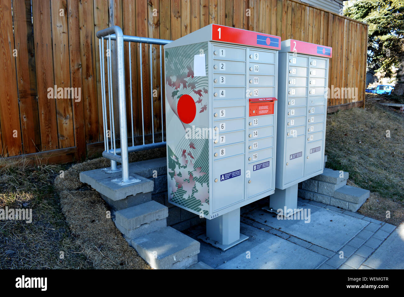 Residential stand alone mail boxes in neighbourhood Stock Photo Alamy