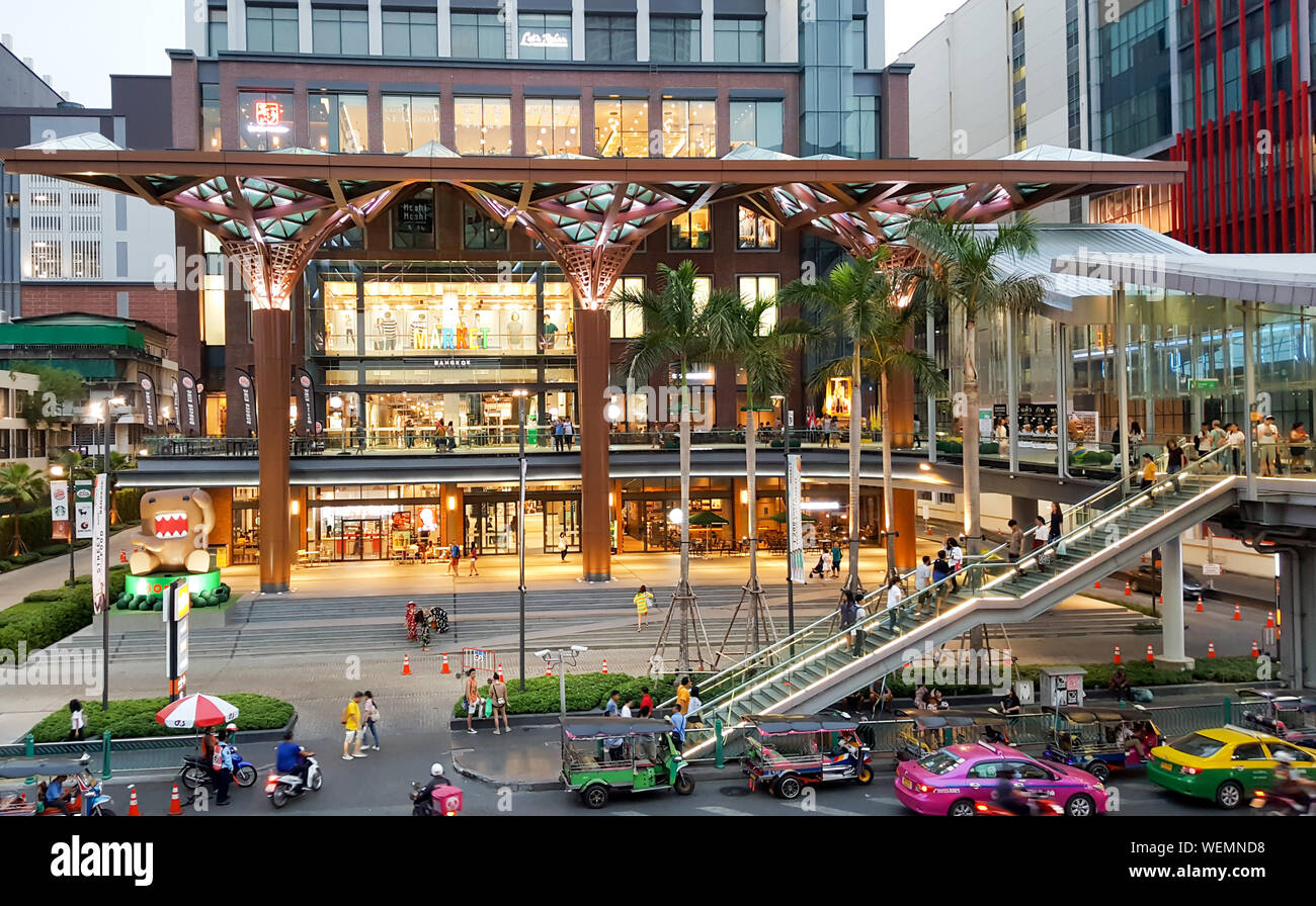 BANGKOK, THAILAND - MAY 20, 2019: The Market Bangkok shopping mall has been open for tourist and connect with Ratchaprasong sky walk that connects a l Stock Photo