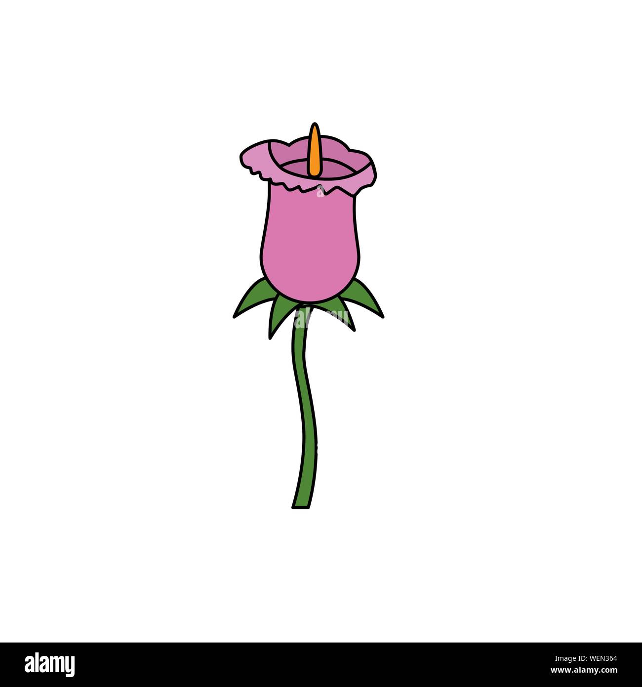beautiful rose flower nature icon Stock Vector Image & Art - Alamy