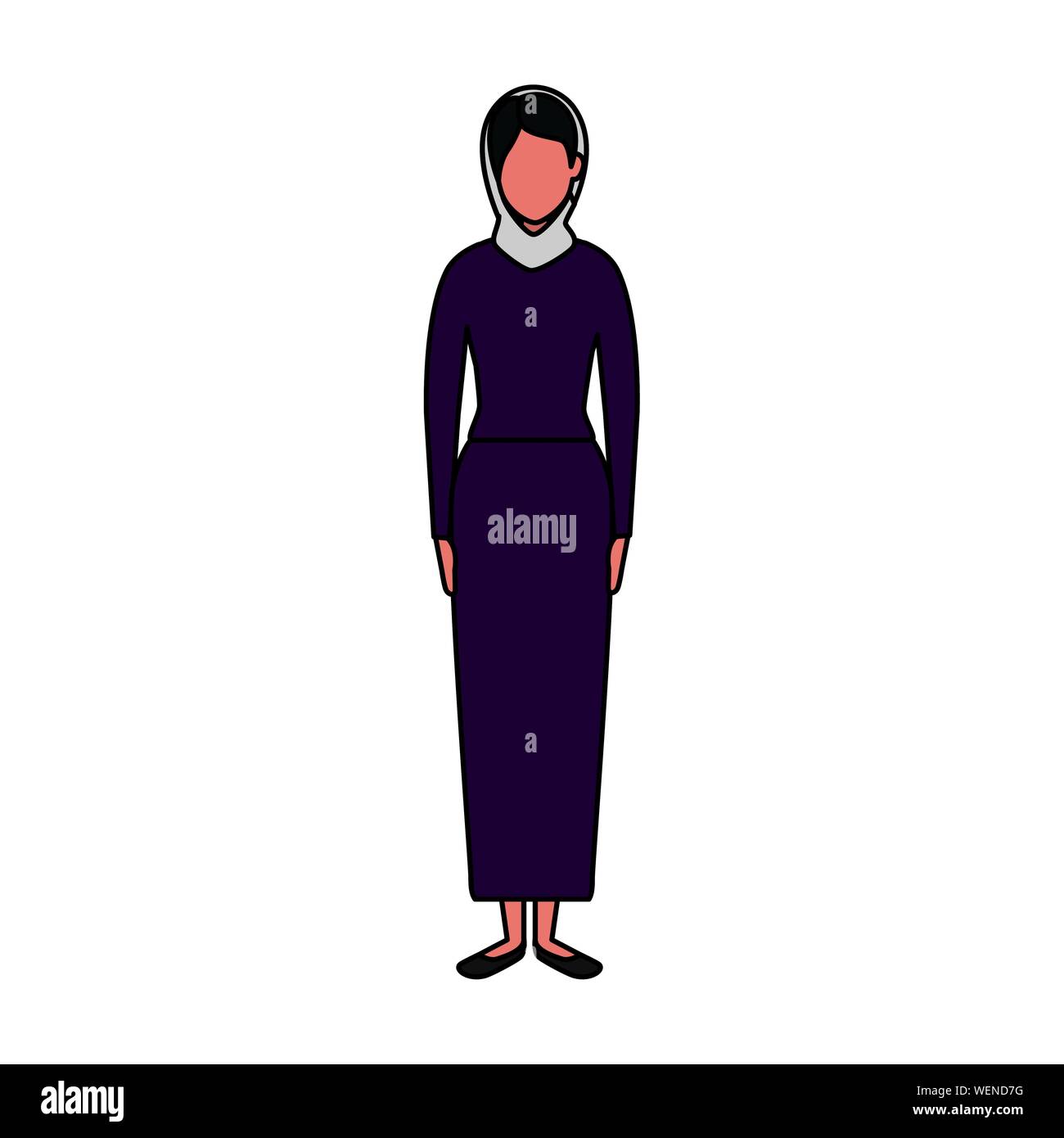islamic woman with traditional burka Stock Vector