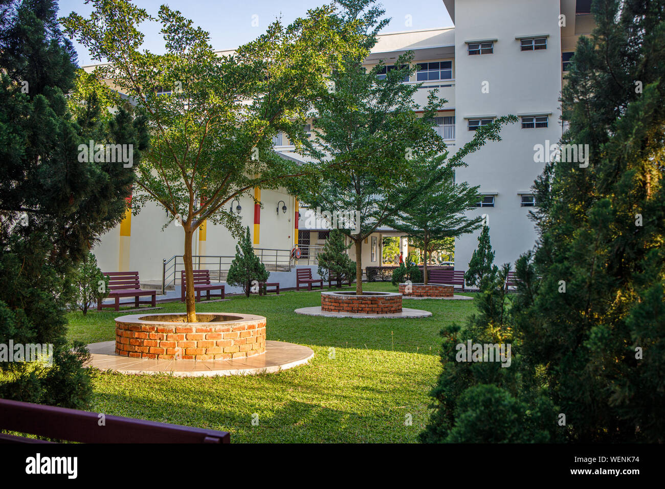 TAWAU, MALAYSIA - AUGUST 09, 2019: Views within the Sabah Chinese High School Compound in Tawau. Stock Photo