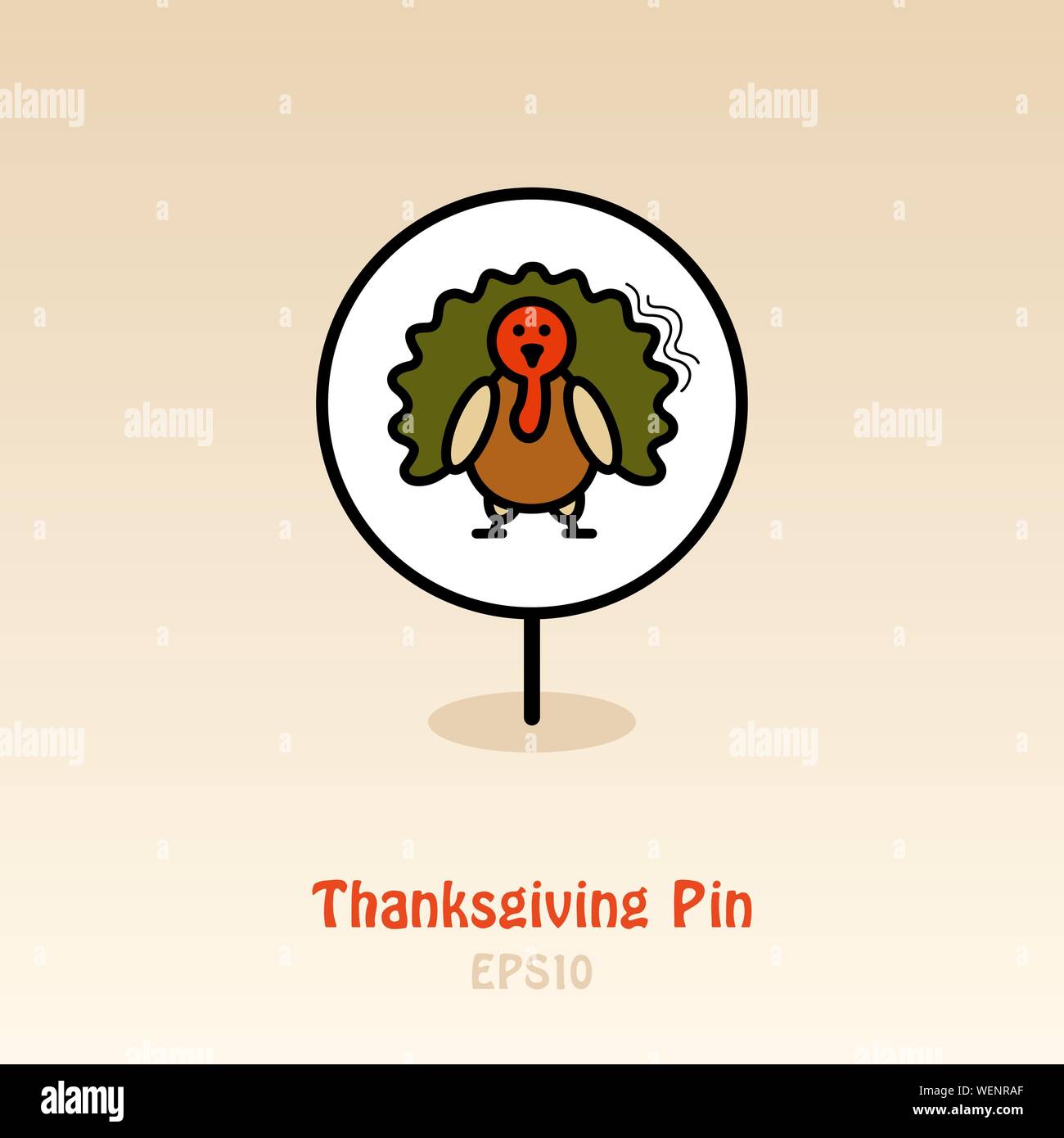 Turkey pin map icon. Harvest map pointer. Thanksgiving map markers ...
