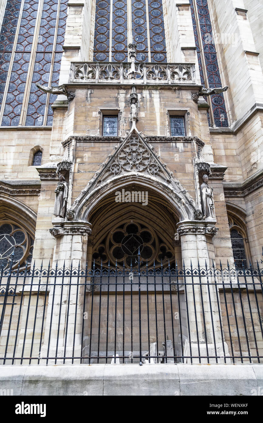 Detail of the facade of the Sainte- Chapelle. Paris. France Stock Photo