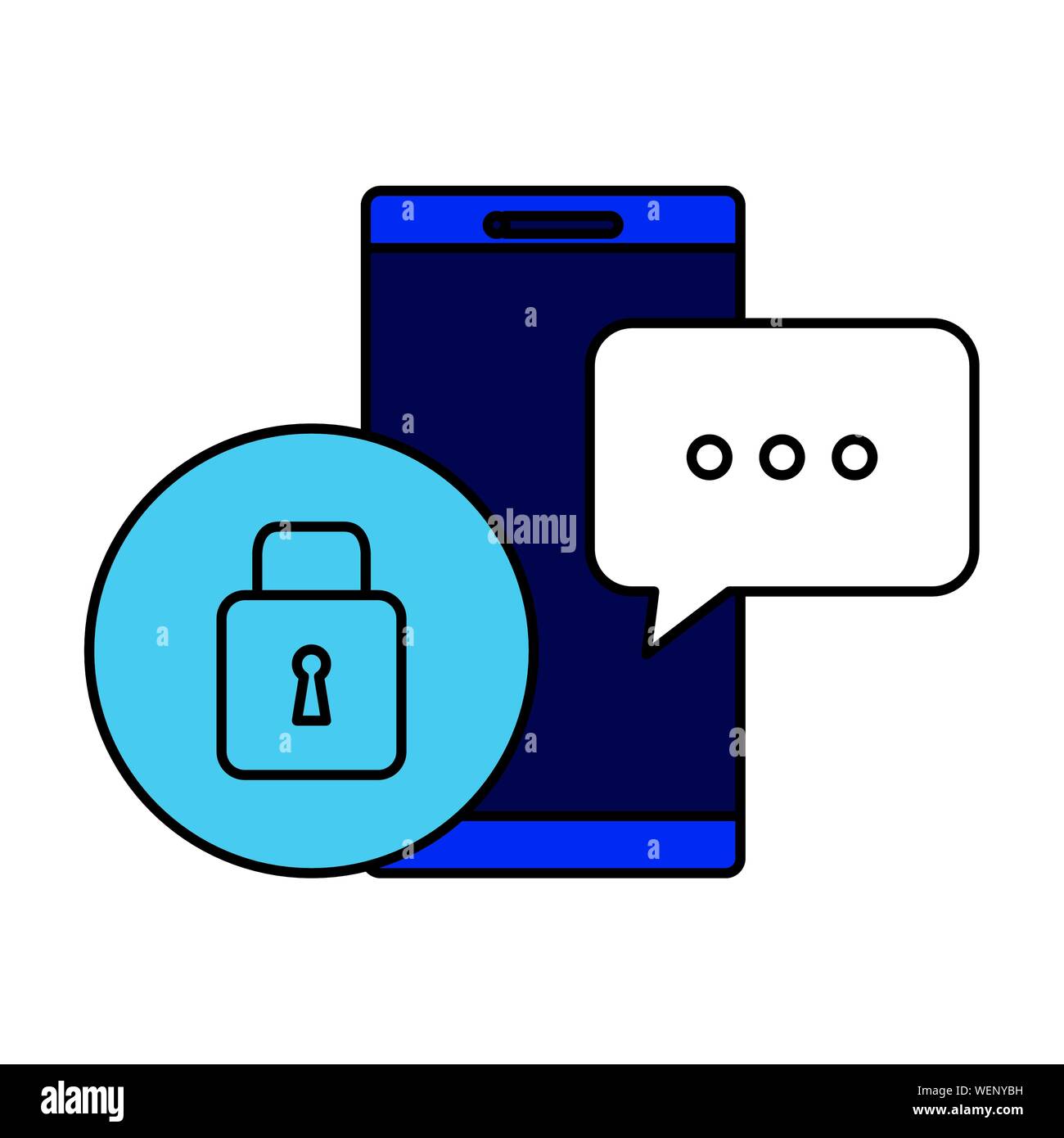 smartphone device with padlock security Stock Vector Image & Art - Alamy