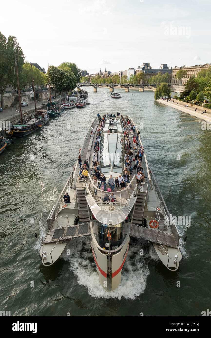 River cruise on the River Seine, Paris, France Stock Photo