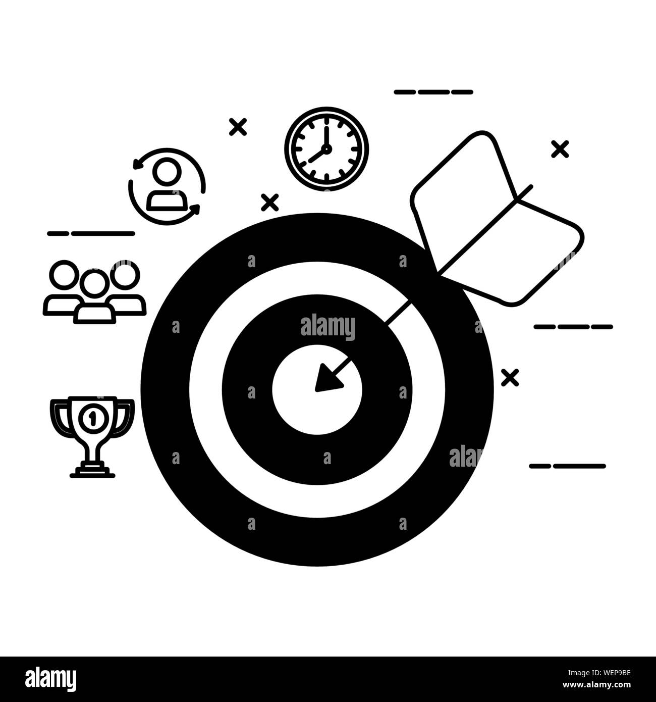 target arrow success with set icons Stock Vector Image & Art - Alamy