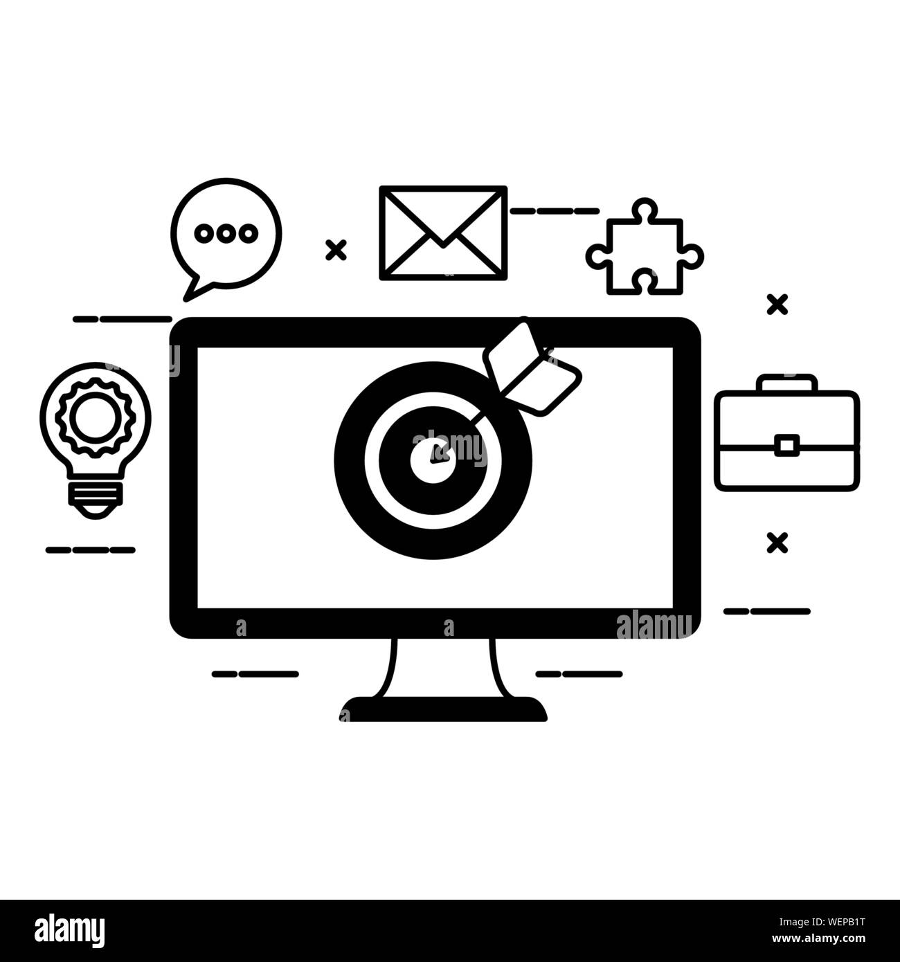 desktop computer with target and iccons Stock Vector Image & Art Alamy