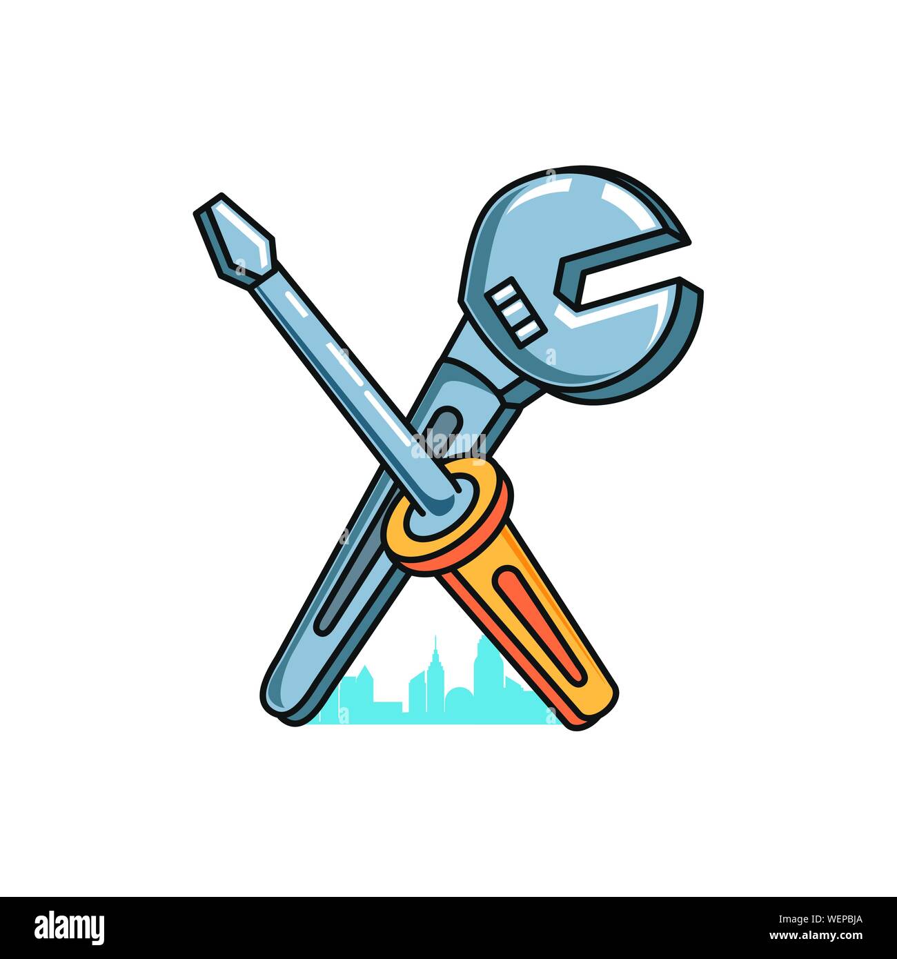 wrench key with screwdriver isolated icon vector illustration design ...