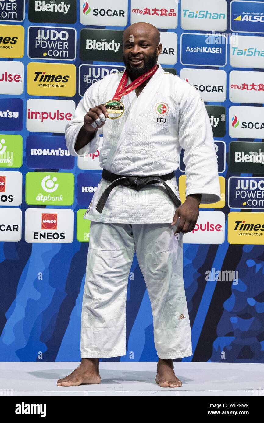 Tokyo Japan 30th Aug 2019 Gold Medalist Jorge Fonseca Of Portugal Poses For The Cameras During The Award Ceremony Of The Men S 100kg Category At World Judo Championships Tokyo 2019 In The